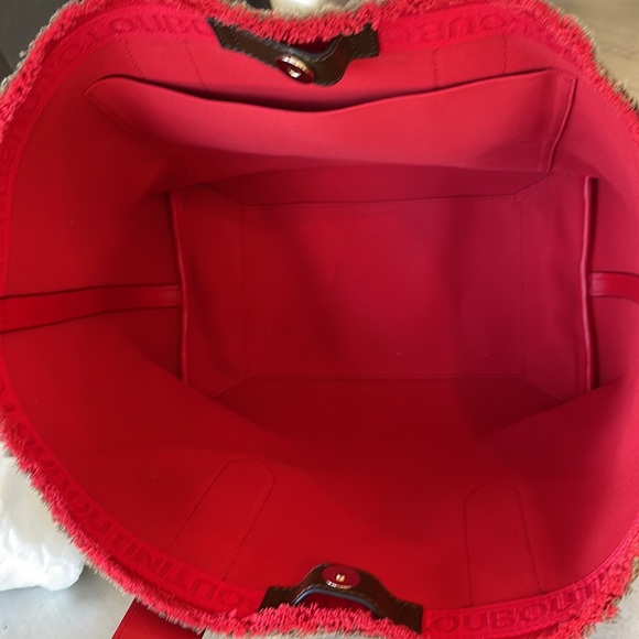 christian louboutin khaki green graffiti signature frangibus tote shopper bag - Picture 8 of 11